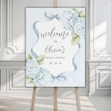 Blaue Hortensien Streifen Vintage Brautparty