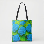 Blaue Hortensien-Tragetasche Tasche (Vorderseite)