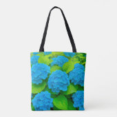 Blaue Hortensien-Tragetasche Tasche (Rückseite)