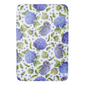 Blaue Hortensien Überall Blumenmuster Badematte (Vorderseite Vertikal)