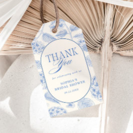 Blaue Hortensien Vintage-Brautparty Geschenkanhänger