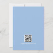 Blaue Hortensien-Wappen-Monogramm-QR-Code Save The Date (Rückseite)