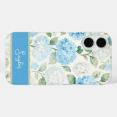 Blaue Hortensien-Wasserfarben-Name Case-Mate iPhone Hülle (Rückseite (Horizontal))
