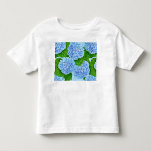 Blaue Hortensien-Wasserfarbenmuster Kleinkind T-shirt