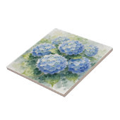 Blaue Hortensien-Wasserfarbouquet Fliese (Seite)