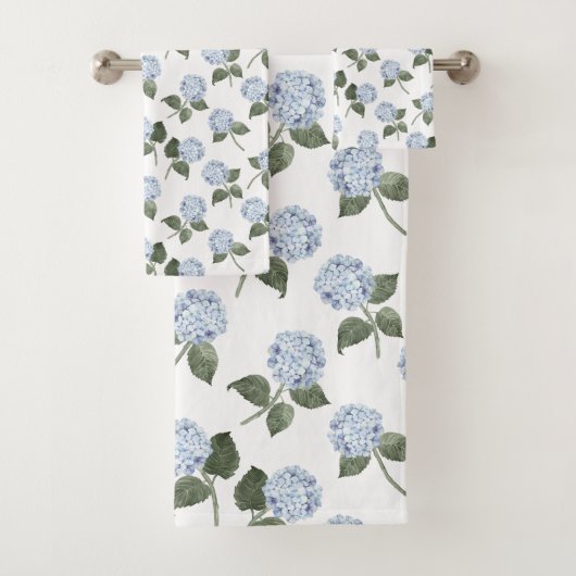 Blaue Hortensienblüte Badhandtuch Set (Insitu)