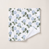 Blaue Hortensienblüte Badhandtuch Set (Waschlappen)