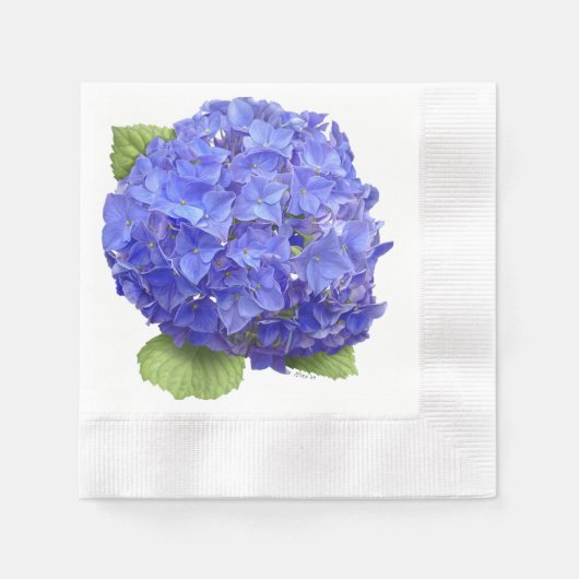 Blaue Hortensienblüte Serviette (Vorderseite)