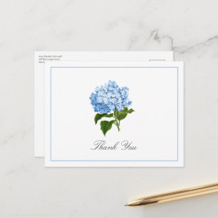 Blaue Hortensienblüte Traditionelle Dankeskarte Postkarte