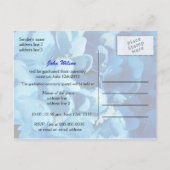 Blaue Hortensienblüten Abschlussankündigung Ankündigungspostkarte (Rückseite)