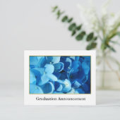 Blaue Hortensienblüten Abschlussankündigung Ankündigungspostkarte (Stehend Vorderseite)