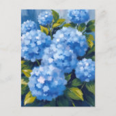 Blaue Hortensienblüten Aquarell Floral Postkarte (Vorderseite)