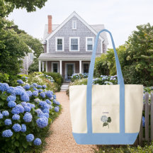 Blaue Hortensienblüten-Blumentrim-Boat-Tasche