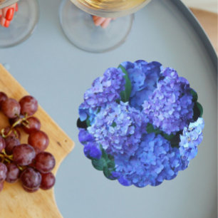 Blaue Hortensienblüten Floral Untersetzer