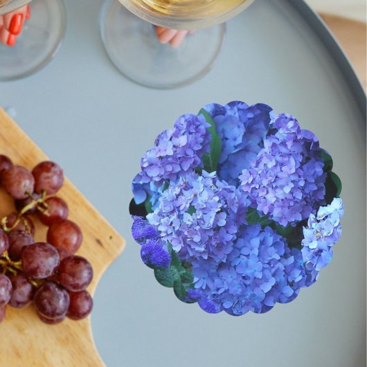 Blaue Hortensienblüten Floral Untersetzer