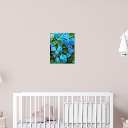 Blaue Hortensienblüten Florale Fotografie Poster (Kinderzimmer 2)
