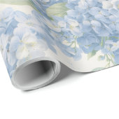 Blaue Hortensienblüten Geschenkpapier (Rolleneckpunkt)