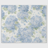 Blaue Hortensienblüten Geschenkpapier (Flach)