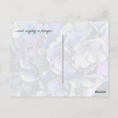 Blaue Hortensienblüten In Gedanken bei Dir Postkar Postkarte (Rückseite)
