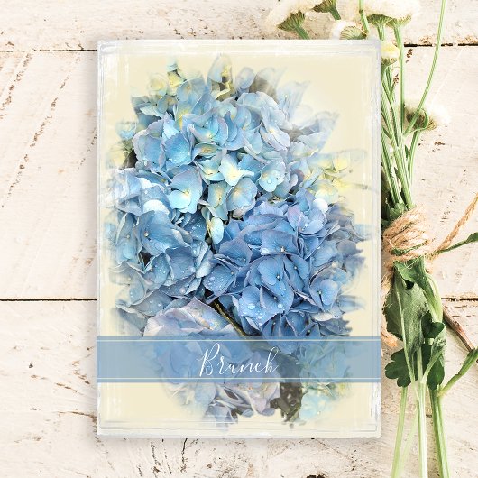 Blaue Hortensienblüten Post-Hochzeits-Brunch Einladung