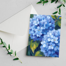 Blaue Hortensienblüten | Wasserfarben-Blumenkarte