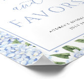 Blaue Hortensienbogen Geschenke und Favors Poster (Ecke)