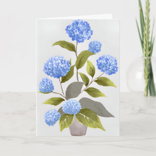Blaue Hortensienpflanze Wunderschöne Blumen-Wass Karte
