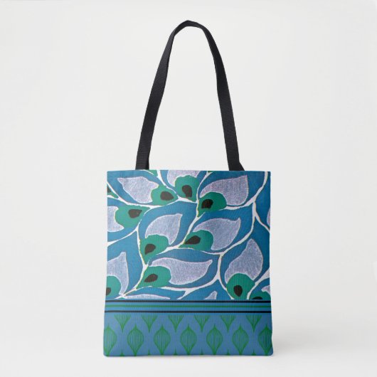 Blaue Hostas-Kunst Nouveau Taschen-Tasche Tasche (Vorderseite)