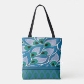 Blaue Hostas-Kunst Nouveau Taschen-Tasche Tasche (Rückseite)