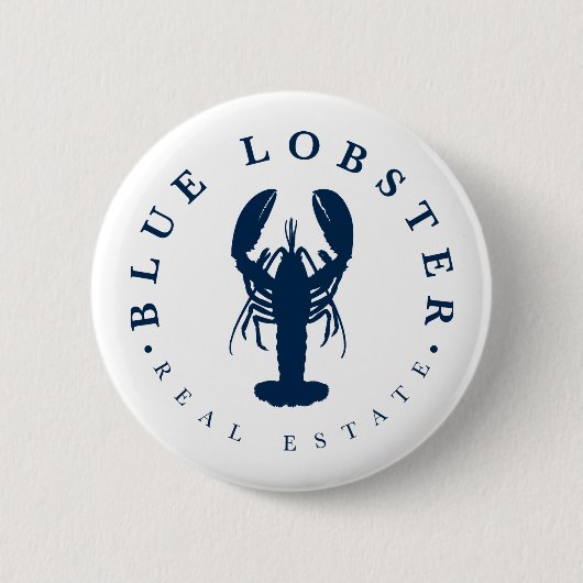 Blaue-Hummer-Immobilien-Button Button (Vorderseite)