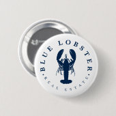 Blaue-Hummer-Immobilien-Button Button (Vorne & Hinten)