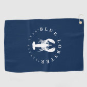 Blaue-Hummer-Immobilien-Button Golfhandtuch (Horizontal)