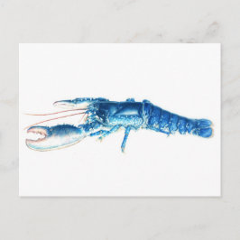 Blaue Hummer-Kunst-Aquarellpostkarte Postkarte