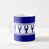 Blaue Hummer-Streifen Kaffeetasse (Vorderseite Links)