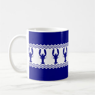 Blaue Hummer-Streifen Kaffeetasse