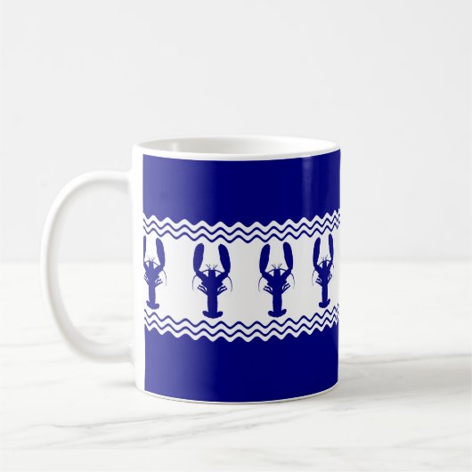 Blaue Hummer-Streifen Kaffeetasse (Links)