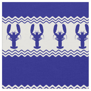 Blaue Hummer-Streifen Stoff