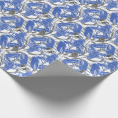 Blaue Hummer und Austern an der Küste Geschenkpapier (Ecke)