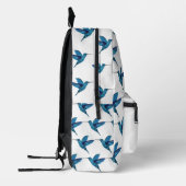 Blaue Hummingvögel Bedruckter Rucksack (Links)
