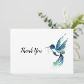 Blaue Hummingvögel Dankeskarte (Stehend Vorderseite)
