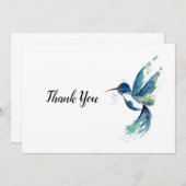 Blaue Hummingvögel Dankeskarte (Vorne/Hinten)