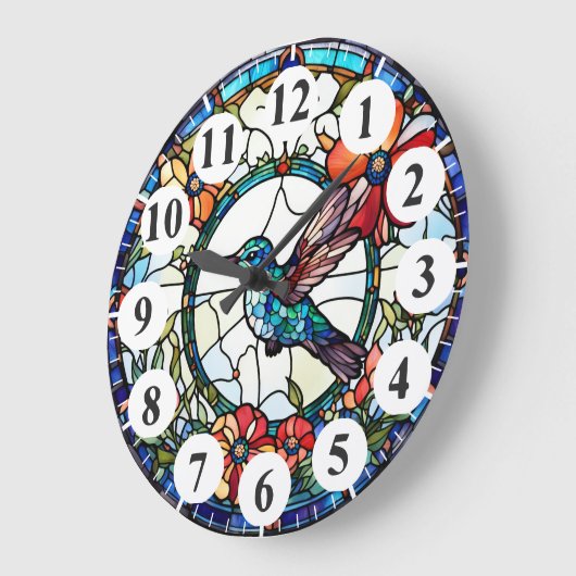 Blaue Hummingvogel-Uhr Große Wanduhr (Winkel)