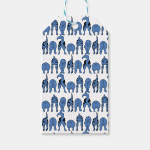 Blaue Hunde-Po Muster Geschenkanhänger