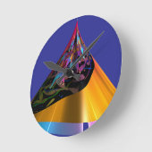 Blaue Hunde Runde Wanduhr (Winkel)