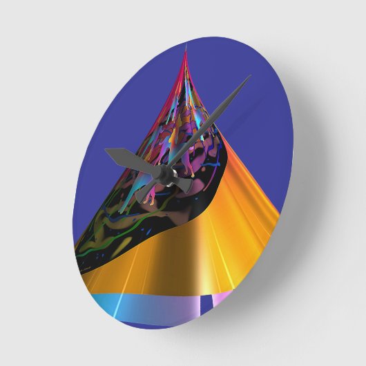 Blaue Hunde Runde Wanduhr (Winkel)