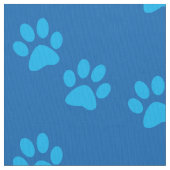 Blaue Hundetatzen-Drucke Stoff (Nahaufnahme)