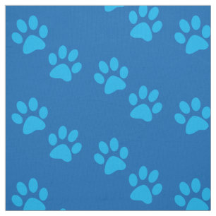 Blaue Hundetatzen-Drucke Stoff