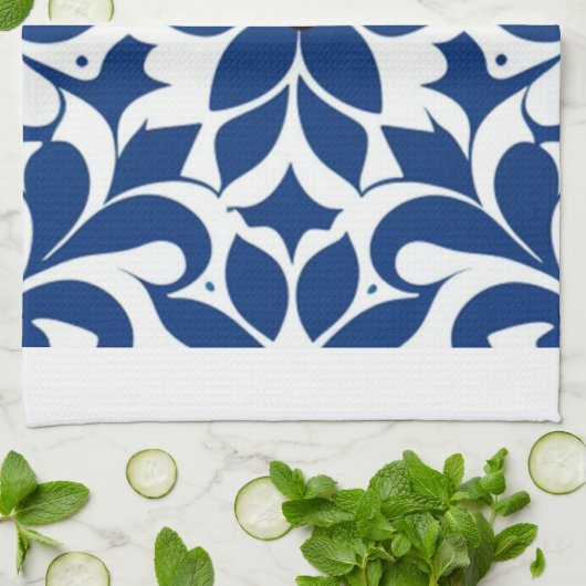 Blaue Hütte Geschirrtuch (Gefaltet)