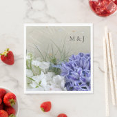 Blaue Hyazinthe mit weißen Blume Serviette (Beispiel)