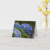 Blaue Hydrangea-Anmerkungs-Karte Karte (Gelbe Blume)